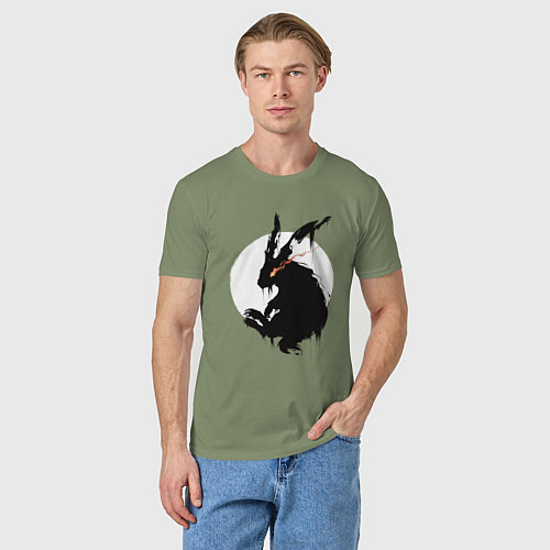 Мужская футболка Черный кролик 2023 / Авокадо – фото 3
