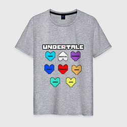 Футболка хлопковая мужская Undertale - души 8 людей, цвет: меланж