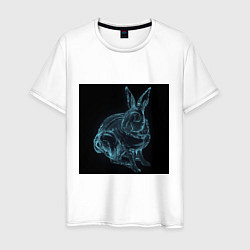 Футболка хлопковая мужская Водяной кролик, цвет: белый