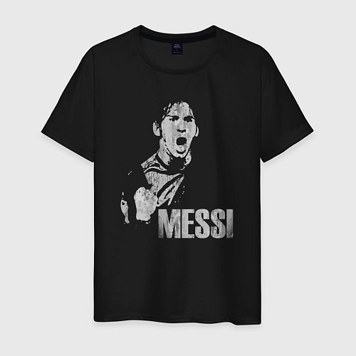 Мужская футболка Leo Messi scream / Черный – фото 1