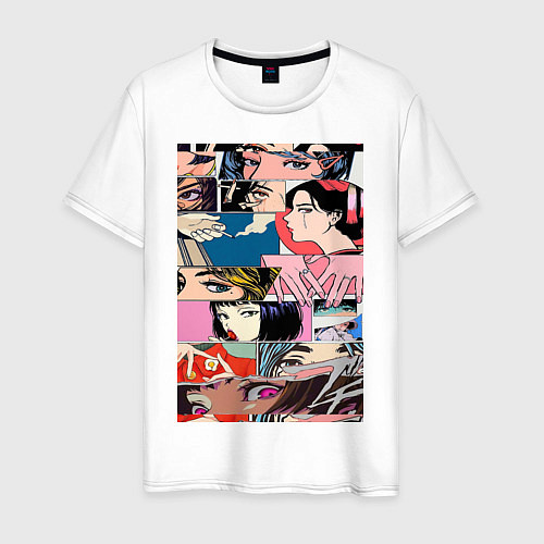 Мужская футболка Коллаж аниме / Белый – фото 1