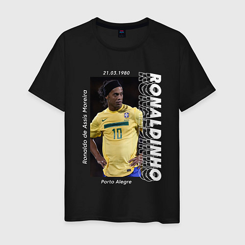 Мужская футболка Роналдиньо сборная Бразилии / Черный – фото 1