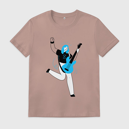 Мужская футболка Музыкант-гитарист / Пыльно-розовый – фото 1