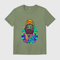 Футболка хлопковая мужская Рыбак и рыба, цвет: авокадо