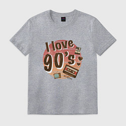 Футболка хлопковая мужская I love 90-s, цвет: меланж