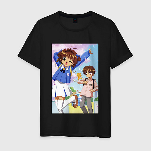 Мужская футболка Cardcaptor Sakura - Sakura and Syaoran / Черный – фото 1