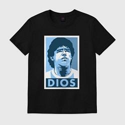 Футболка хлопковая мужская Dios Maradona, цвет: черный