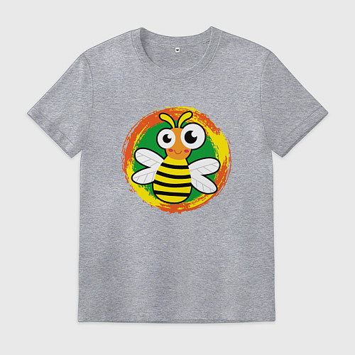 Мужская футболка Смешная мультяшная пчела / Меланж – фото 1