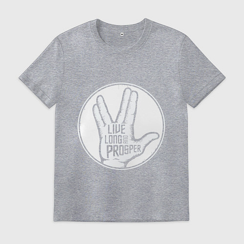 Мужская футболка Стар трек - Живи долго и процветай / Меланж – фото 1