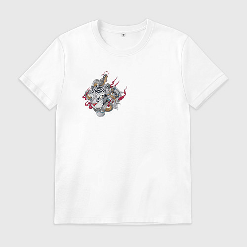 Мужская футболка Японские тигры и змеи / Белый – фото 1