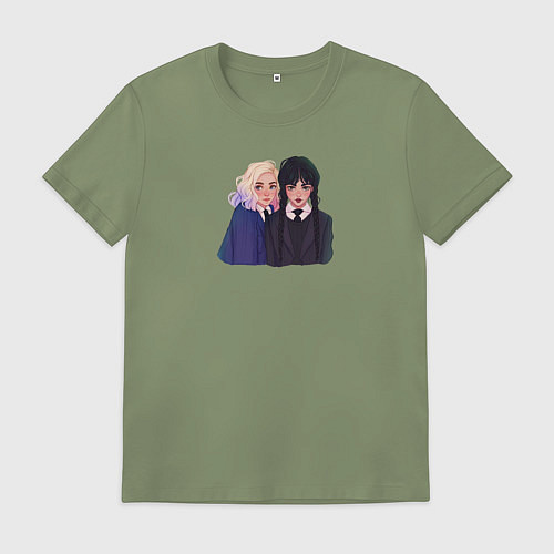 Мужская футболка Энид и Уэнсдей / Авокадо – фото 1