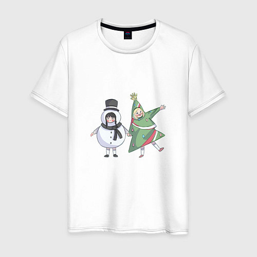 Мужская футболка Вэнди и Энид - новогоднее настроение / Белый – фото 1