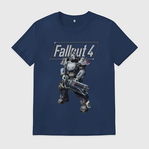 Мужская футболка Fallout 4 - Ultracite Power Armor / Тёмно-синий – фото 1