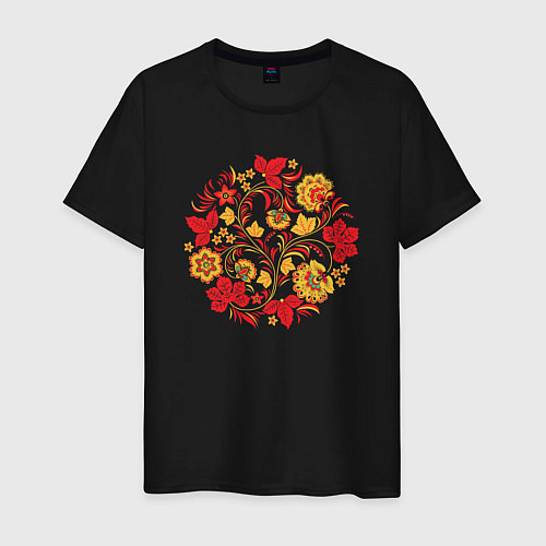 Мужская футболка Хохломская роспись / Черный – фото 1
