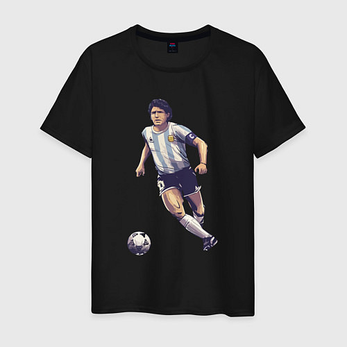 Мужская футболка Maradona football / Черный – фото 1