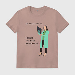 Футболка хлопковая мужская Лучший рентгенолог, цвет: пыльно-розовый