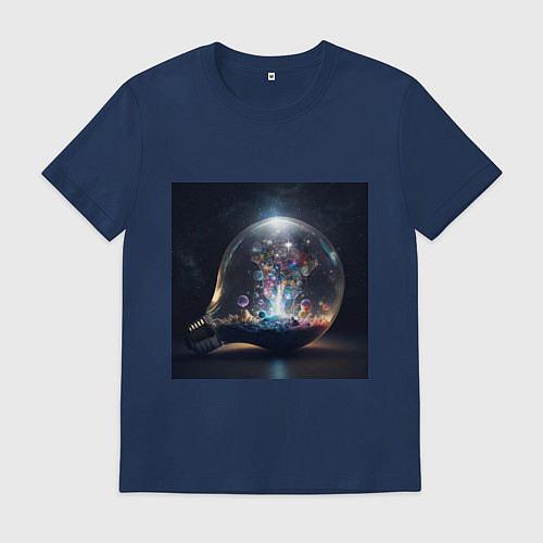 Мужская футболка Волшебство в космосе / Тёмно-синий – фото 1
