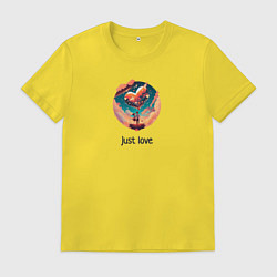 Футболка хлопковая мужская Just lovely couple, цвет: желтый
