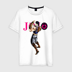 Футболка хлопковая мужская Джонатан Джостар - JoJo Bizarre Adventure, цвет: белый