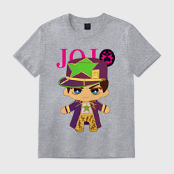 Футболка хлопковая мужская Little Jotaro Cujo - JoJo Bizarre Adventure, цвет: меланж