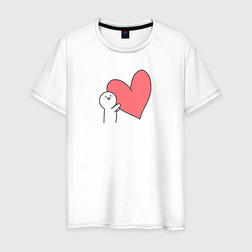Мужская футболка Сердце - мем / Белый – фото 1