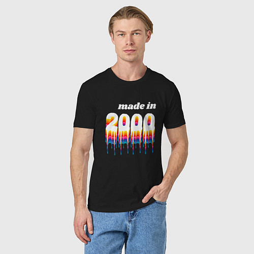 Мужская футболка Made in 2000 liquid art / Черный – фото 3