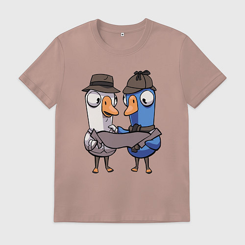 Мужская футболка Гуси Детективы - Goose Goose Duck / Пыльно-розовый – фото 1