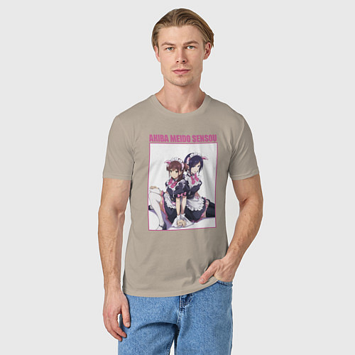 Мужская футболка Нагоми Вахира и Ранко Маннэн / Миндальный – фото 3