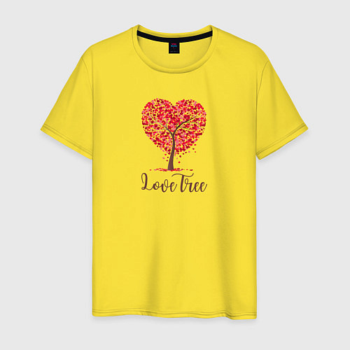 Мужская футболка Love tree hard / Желтый – фото 1