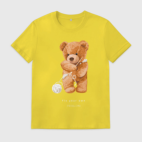 Мужская футболка Fix your own problems / Желтый – фото 1