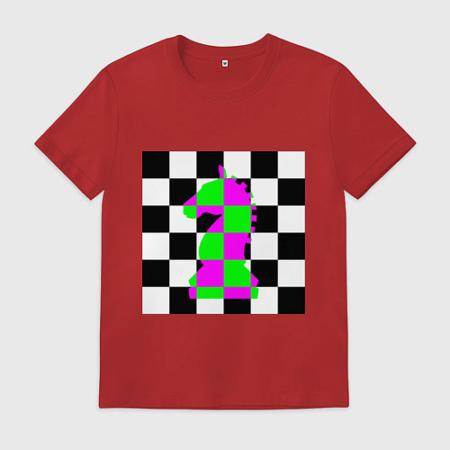 Мужская футболка Конь шахматный / Красный – фото 1