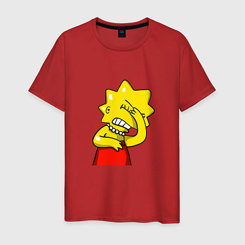 Мужская футболка Лиза Симпсон недовольна / Красный – фото 1