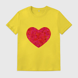Футболка хлопковая мужская Сердце из мазков краски, цвет: желтый