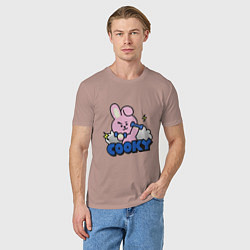 Футболка хлопковая мужская Cooky BT21 Jungkook, цвет: пыльно-розовый — фото 2