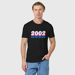 Футболка хлопковая мужская Made in 2002 vintage art, цвет: черный — фото 2