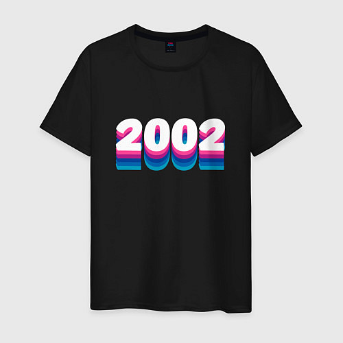 Мужская футболка Made in 2002 vintage art / Черный – фото 1