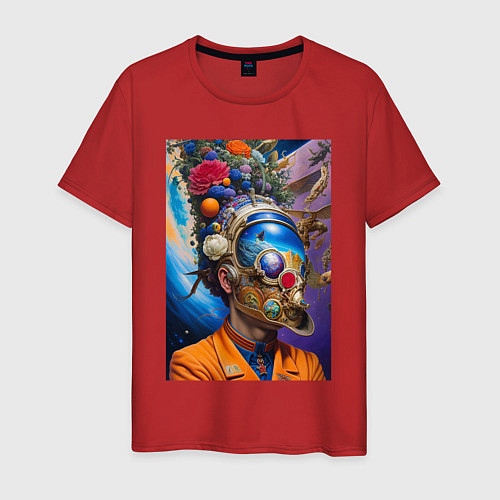 Мужская футболка Сальвадор Дали в маске / Красный – фото 1