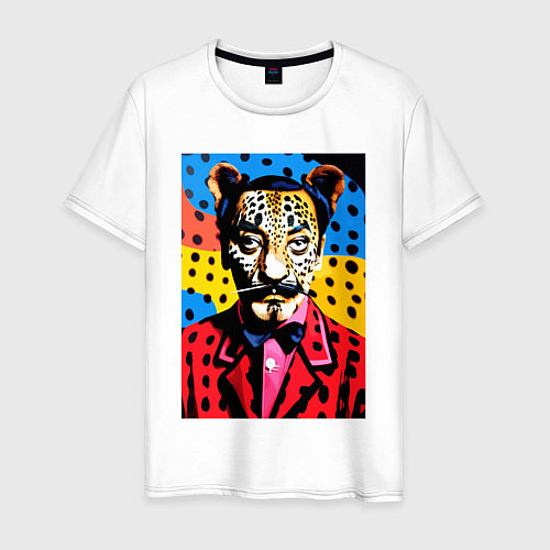 Мужская футболка Леопард Сальвадор Дали / Белый – фото 1