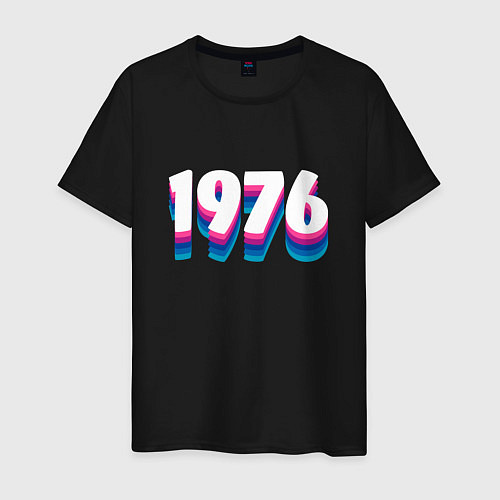 Мужская футболка Made in 1976 vintage art / Черный – фото 1