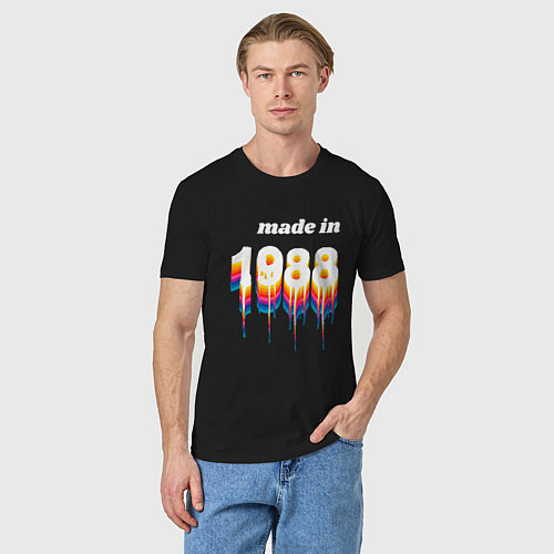 Мужская футболка Made in 1988 liquid art / Черный – фото 3