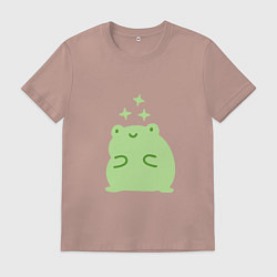 Футболка хлопковая мужская Лягушка Kawaii, цвет: пыльно-розовый