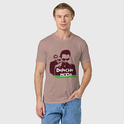 Футболка хлопковая мужская DM portrait, цвет: пыльно-розовый — фото 2