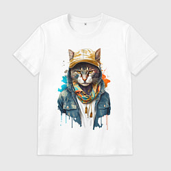 Мужская футболка Кот репер