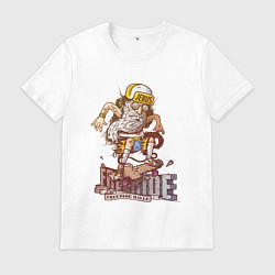 Футболка хлопковая мужская Пожилой скейтер, цвет: белый