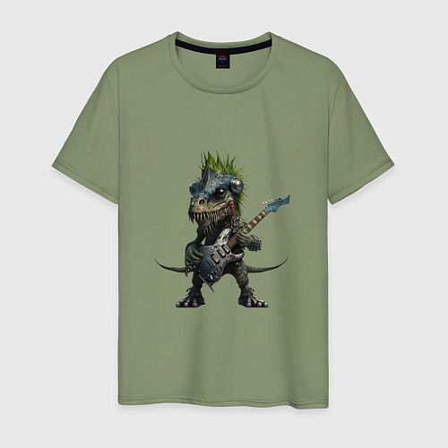 Мужская футболка Динозавр-гитарист / Авокадо – фото 1
