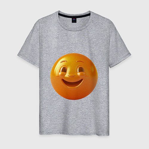 Мужская футболка Смайлик-улыбка / Меланж – фото 1