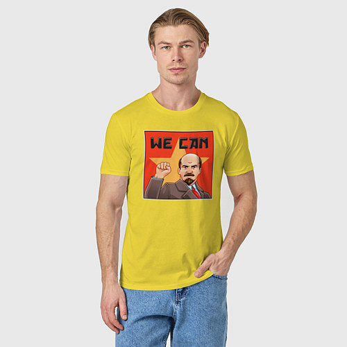 Мужская футболка Ленин - мы можем / Желтый – фото 3