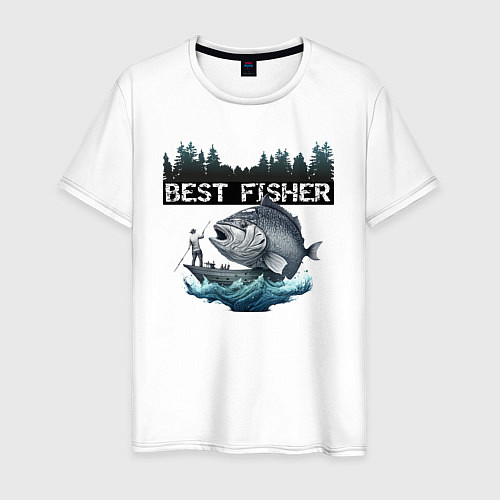Мужская футболка Лучший рыбак года / Белый – фото 1