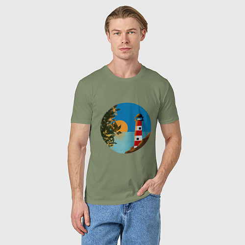 Мужская футболка Маяк на закате / Авокадо – фото 3