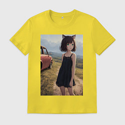 Мужская футболка Traveller anime neko girl